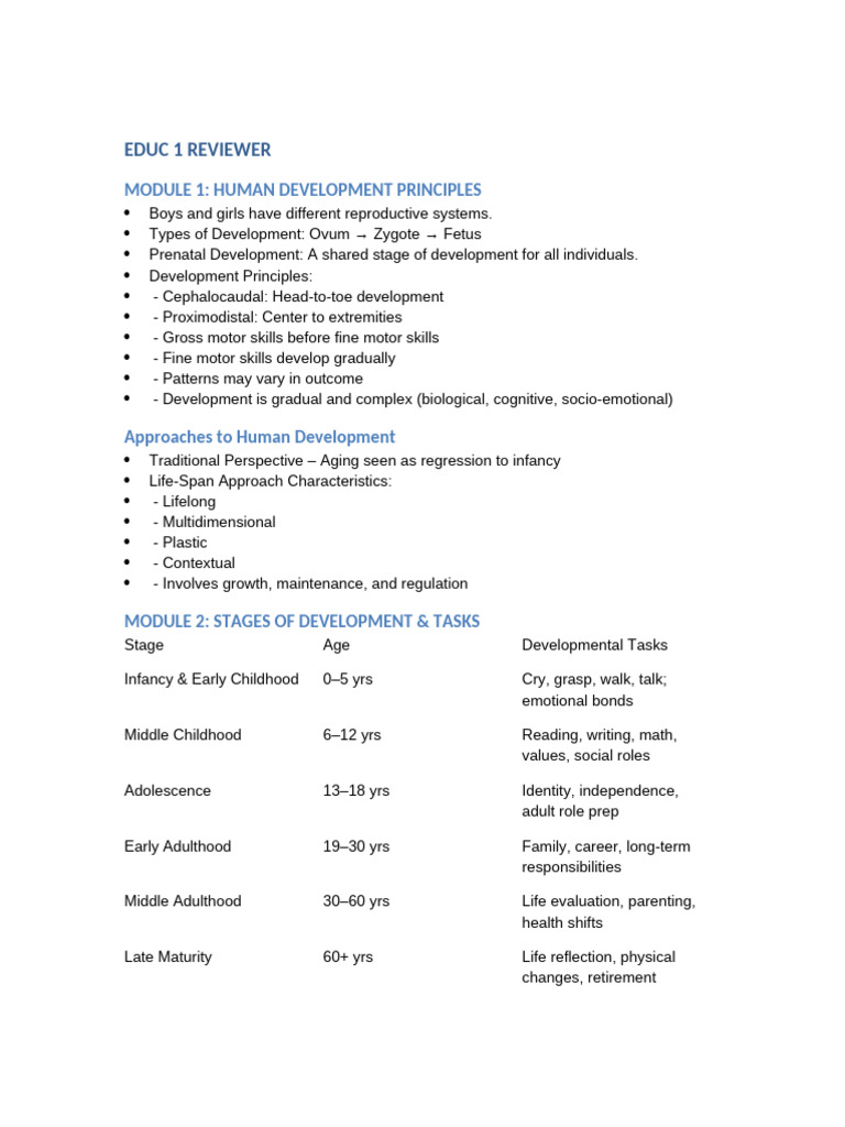 Human Development Principles & Stages | PDF
