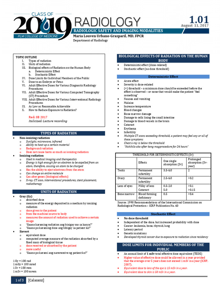 Radiologic Safety and Radiation Effects | PDF | Ct Scan | Absorbed Dose