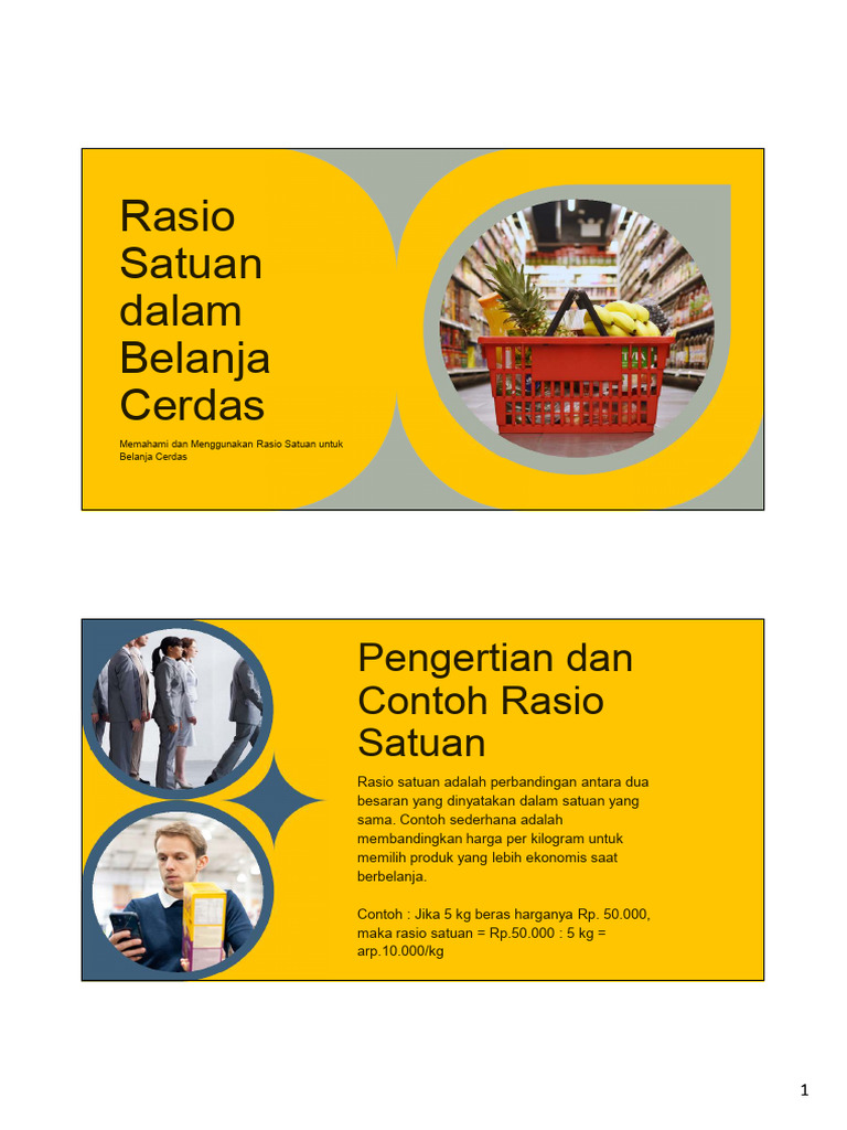Rasio Satuan untuk Belanja Cerdas | PDF