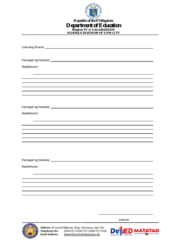 Lipa City Education Module Details | PDF
