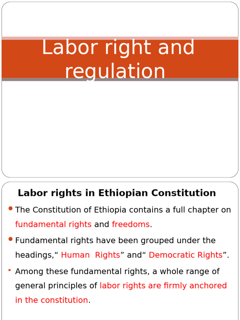 Ethiopian Labor Rights and Regulations | PDF | Employment | Labour Law
