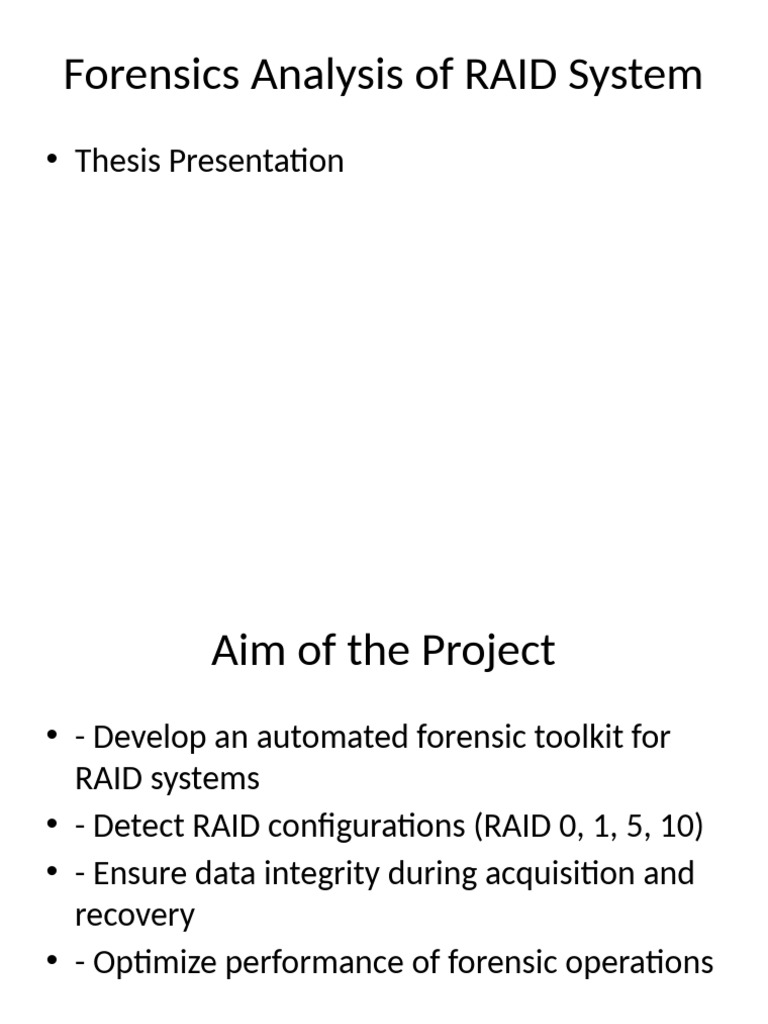 Automated Forensic Toolkit for RAID Systems | PDF | Computing ...