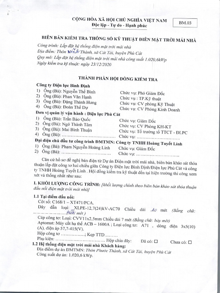 Kiem Tra Thong So | PDF