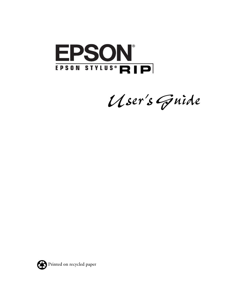 EPSON Stylus RIP User Guide | PDF | Printer (Computing) | Microsoft Windows