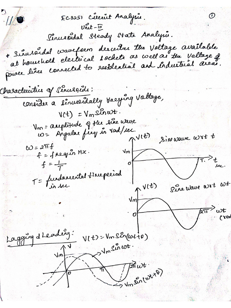 Unit 3 Notes Circuit Analysis | PDF