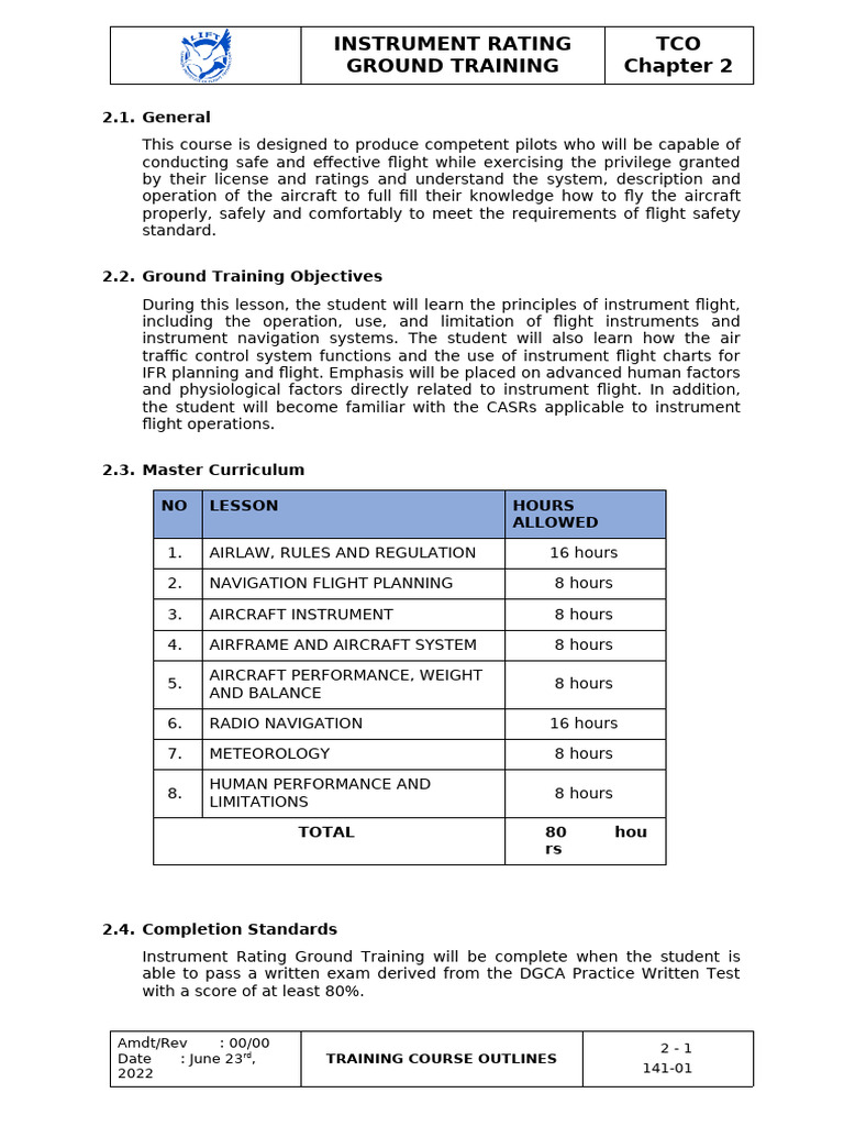 Instrument Rating Ground Training Course | PDF | Instrument Flight ...