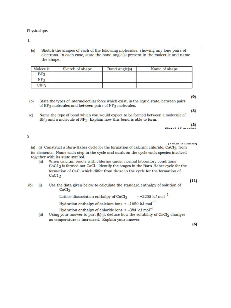 Physical Qns | PDF