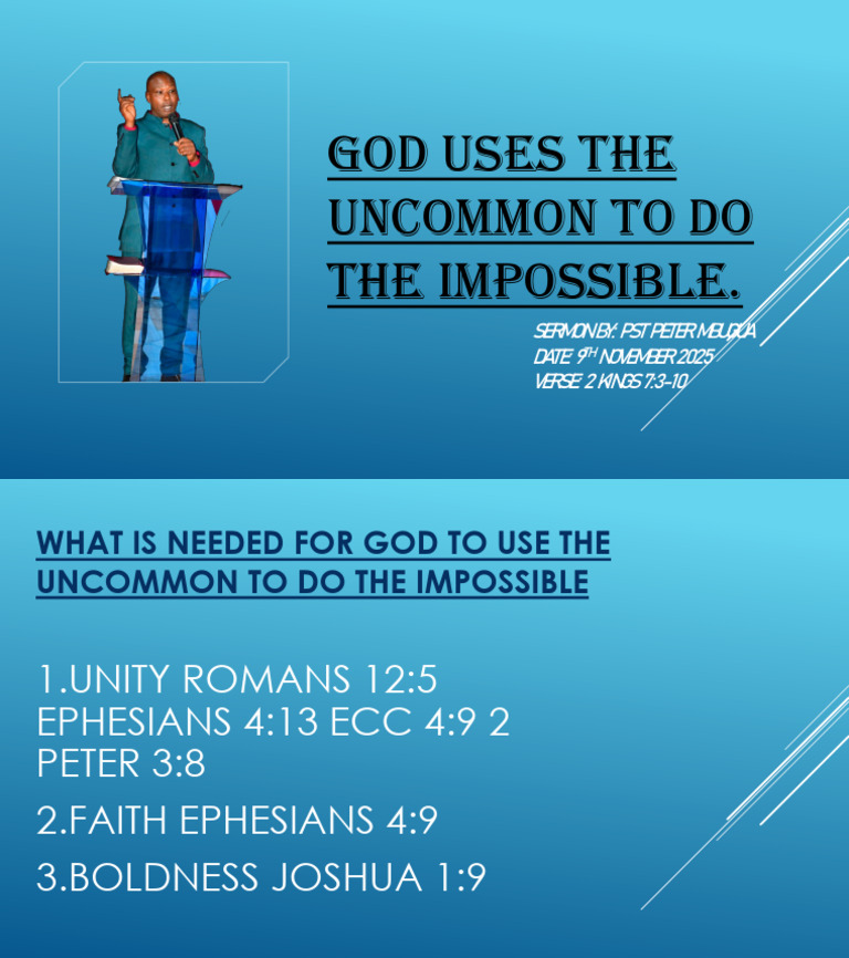 Uncommon Faith for Impossible Tasks | PDF