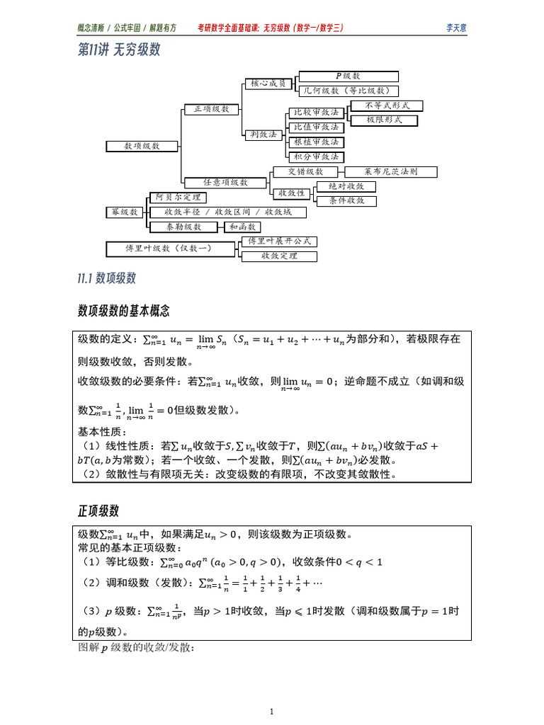 高等数学（下册）无穷级数专题（仅数学一、数学三同学考） | PDF