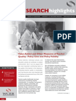 Value-Added and Other Measures of Teacher Quality: Policy Uses and Policy Validity