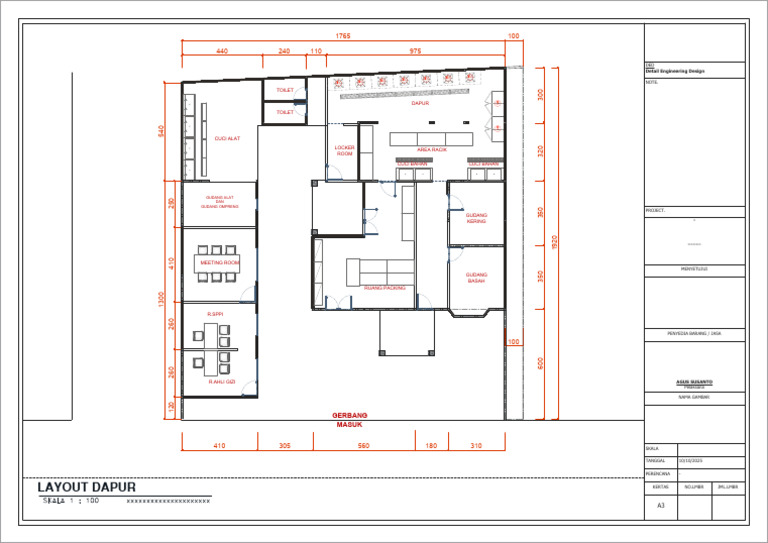 Layout Dapur Detail Engineering Design | PDF