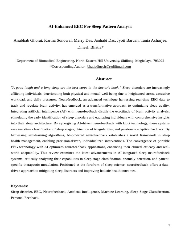 AI-Driven EEG Neurofeedback for Sleep Analysis | PDF | Neurofeedback ...