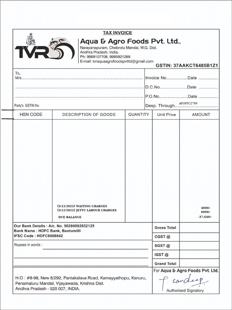 Save as Noor Fish Invoice4122025 | PDF