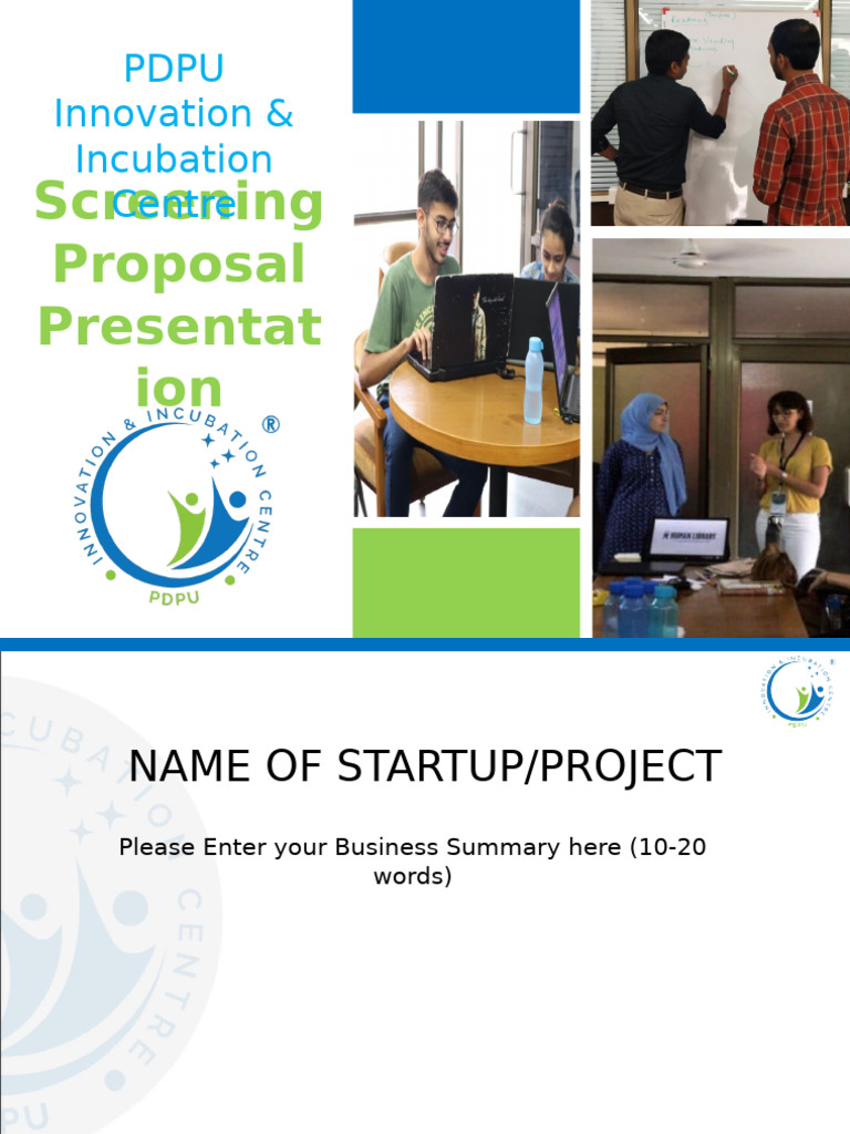 PDPU Startup Screening Proposal Guide | PDF | Pricing | Market (Economics)