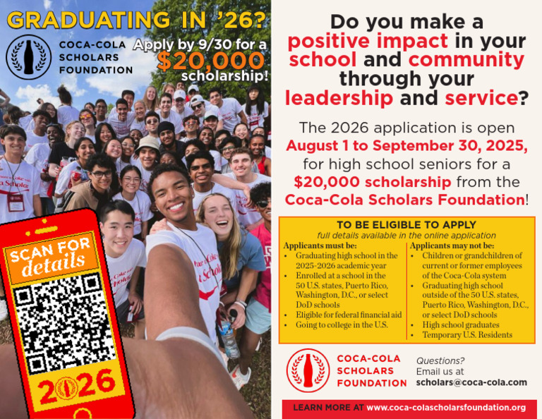 2026 Coca-Cola Scholarship Application | PDF