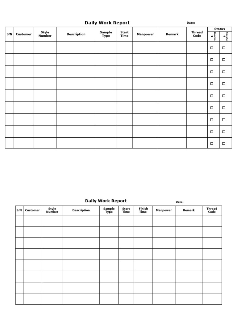 Daily Work Report Template | PDF