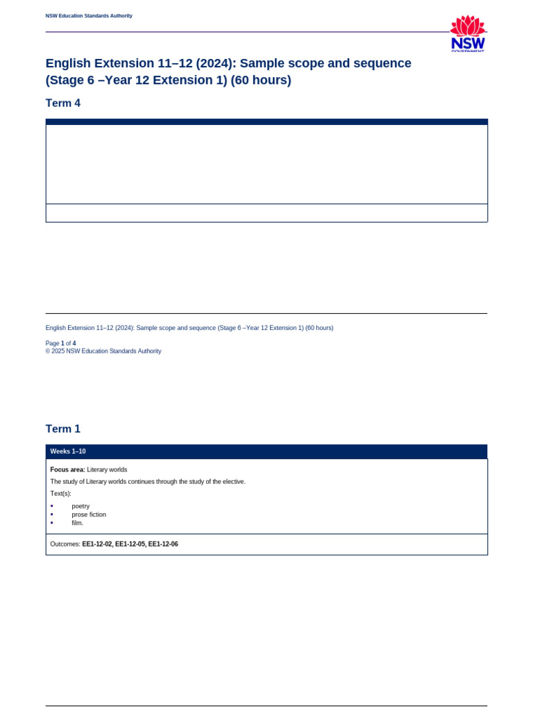 English Extension 1-11-12 2024 Sample Scope and Sequence Year 12 60 ...