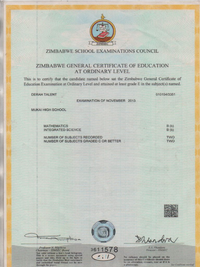 O Level Certificate 2 | PDF