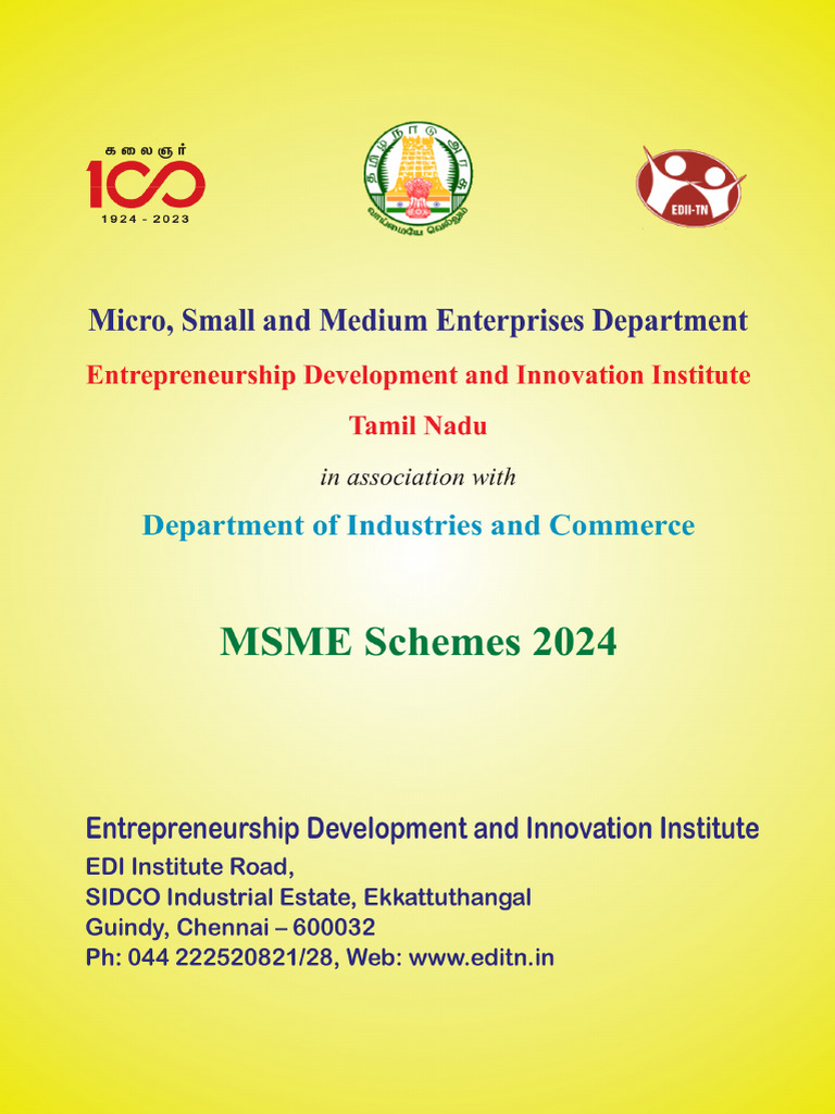 Guide to MSME Schemes for Mentors | PDF | Entrepreneurship | Startup ...