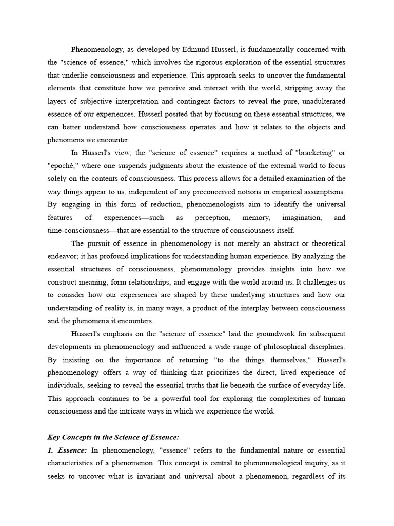 Understanding Husserl's Phenomenology | PDF | Phenomenology (Philosophy ...
