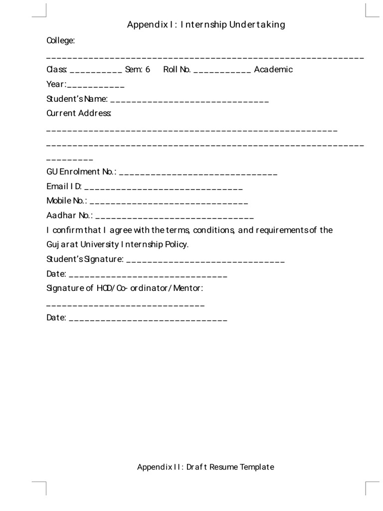 Internship Documentation and Templates | PDF | Higher Education | Academia
