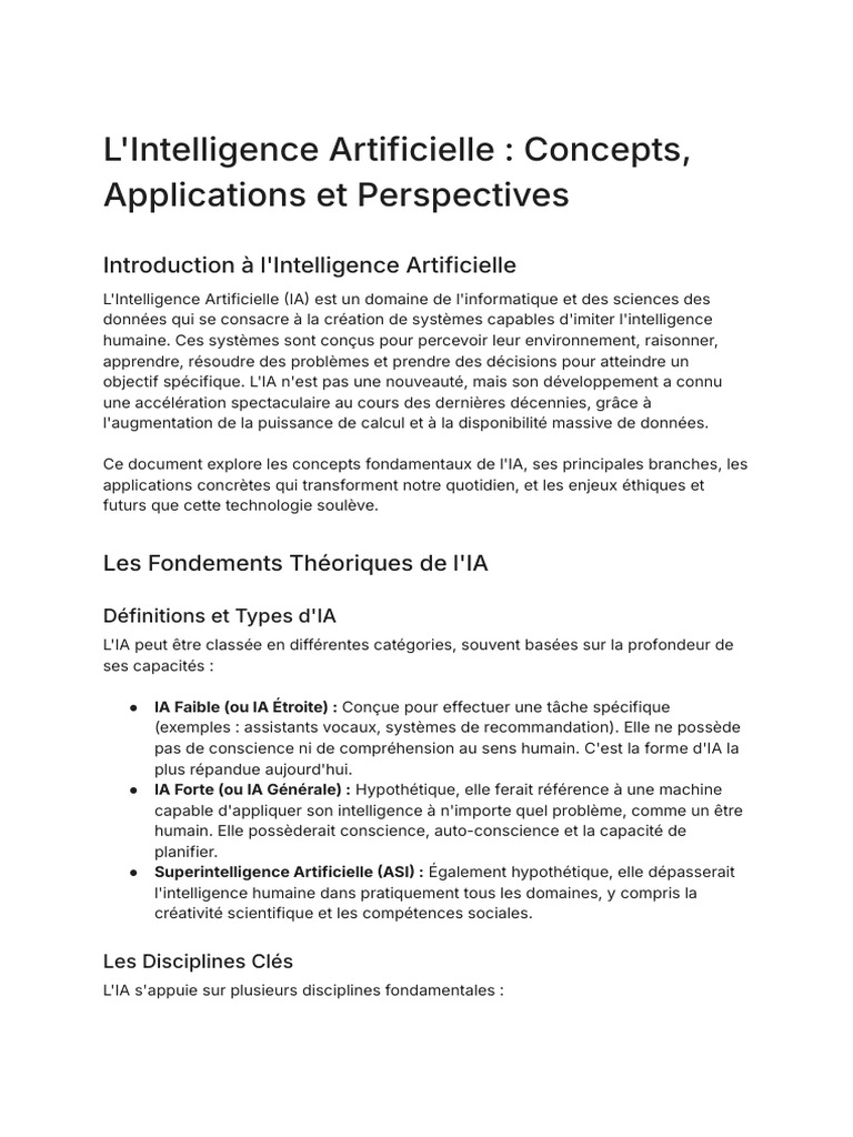 Comprendre l'Intelligence Artificielle | PDF | Intelligence ...