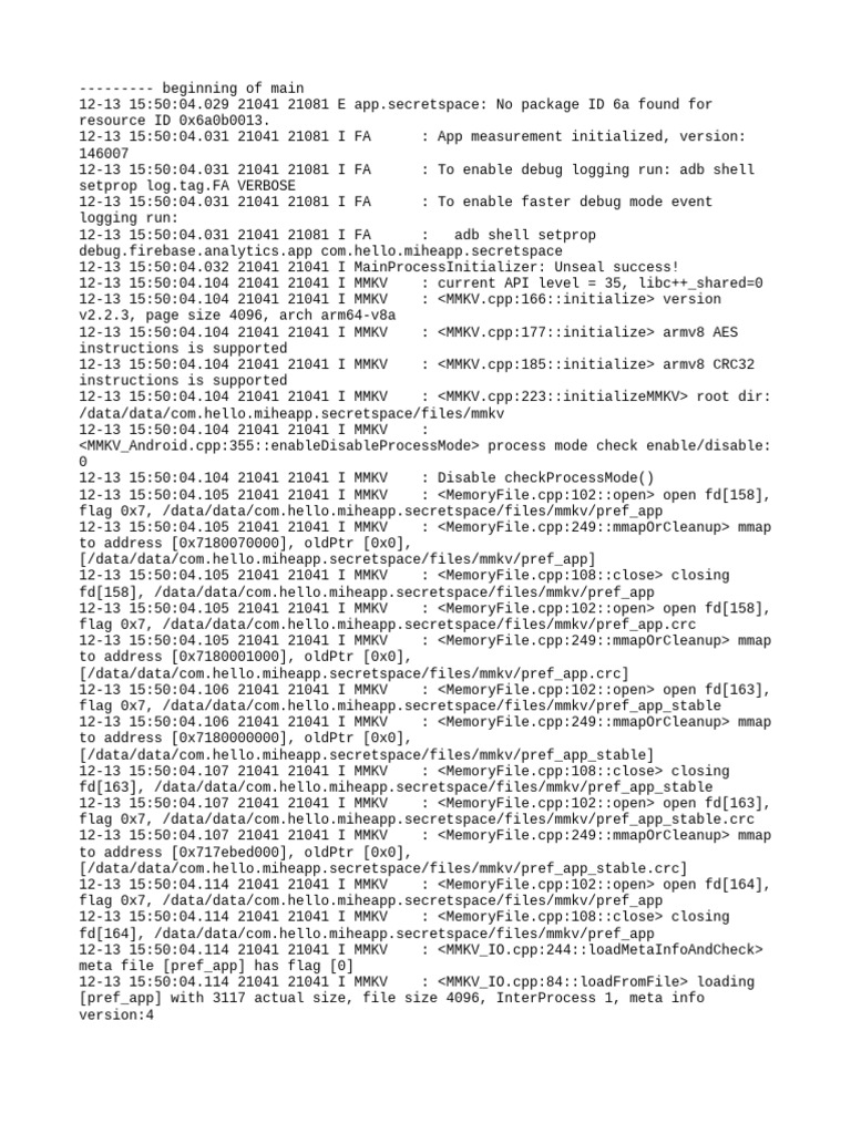 App Initialization Log Analysis | PDF | Computing | Computer Architecture