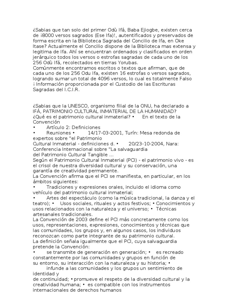 ¿Sabias Que Tan Solo Del Primer Odu Ifa | PDF | Science | Ciencia ...