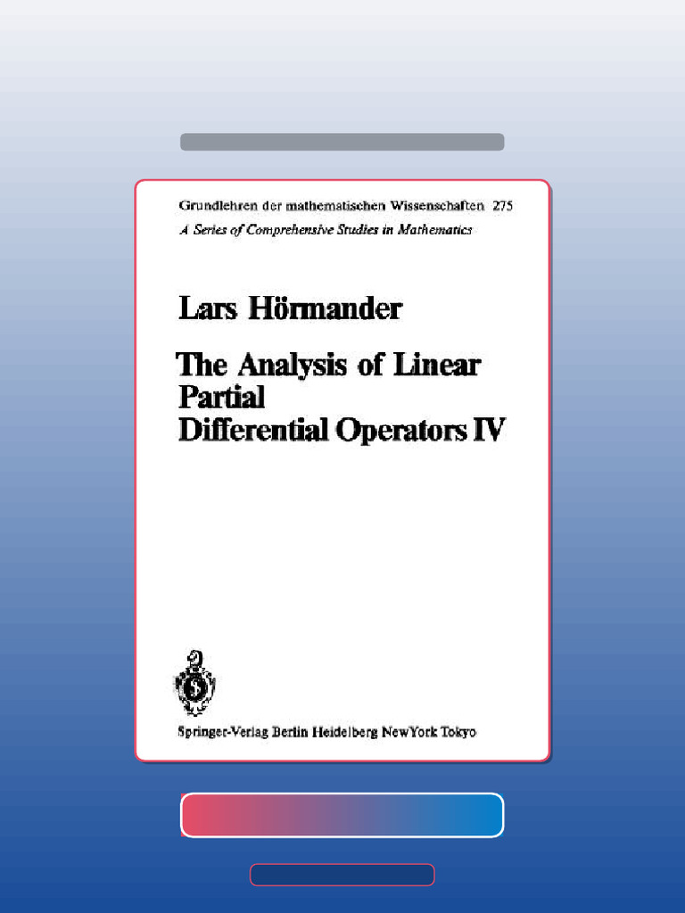 Test Bank of the Analysis of Linear Partial Differential Operators IV ...