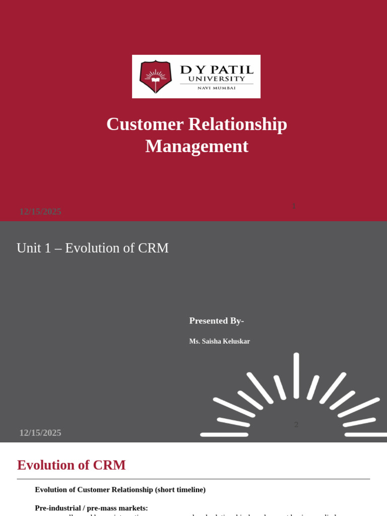 CRM_Unit1 | PDF | Customer Relationship Management | Sales