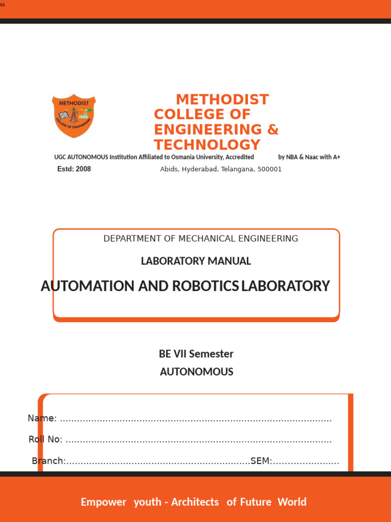 Automation and Robotics Lab Manual | PDF | Programmable Logic ...