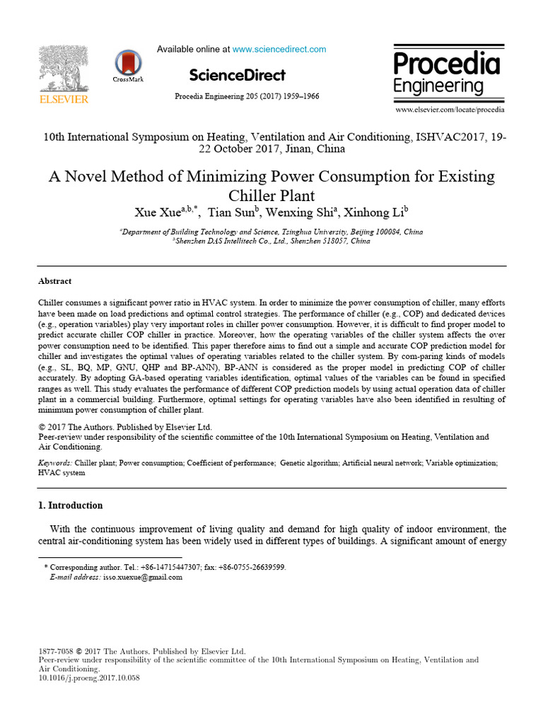Optimize Chiller Power Consumption Methods | PDF | Consumption ...