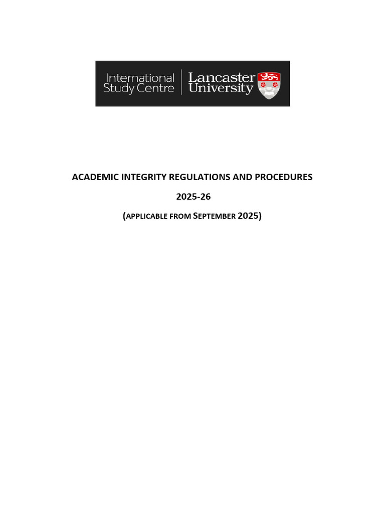 Academic Integrity Guidelines 2025-26 | PDF | Academic Integrity ...