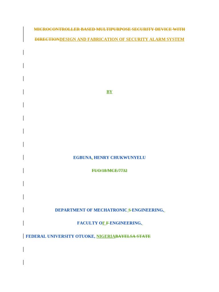 Design and Fabrication of Secuity Alarm System 22 | PDF ...