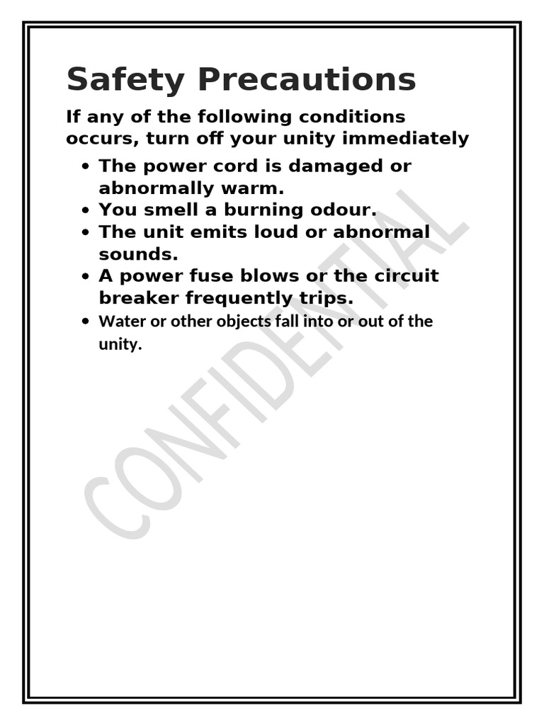 Essential Safety Precautions for Units | PDF