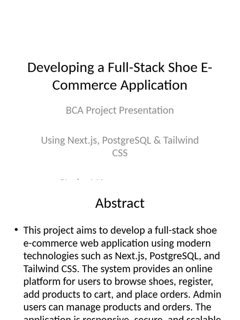 BCA Shoe Ecommerce Full Stack Project | PDF | Databases | Postgre Sql