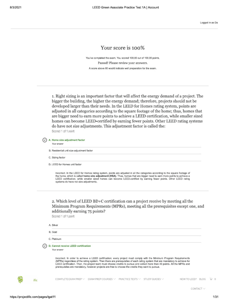 Leed Ga Practice Exam-1 | PDF