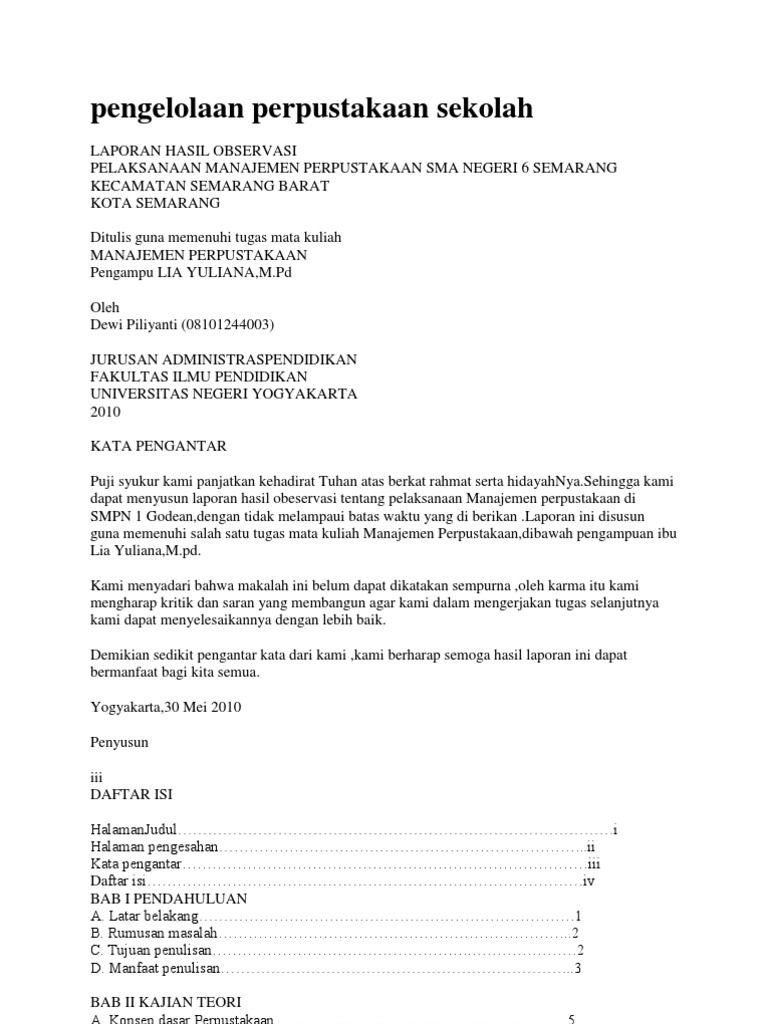 Pengelolaan Perpustakaan