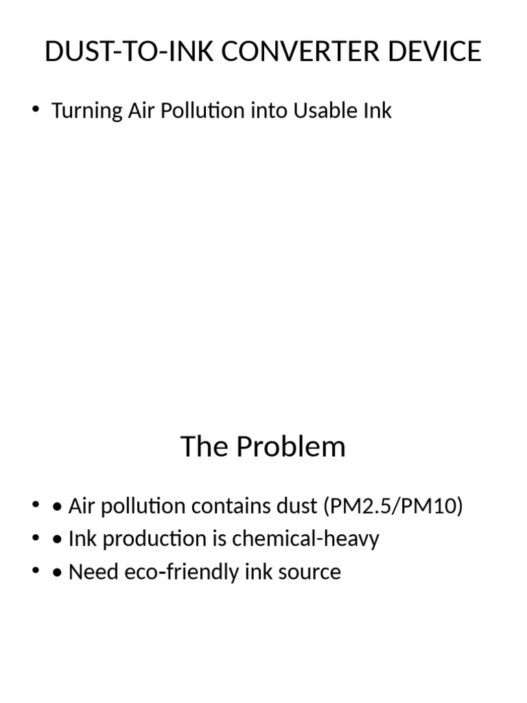 Eco-Friendly Dust-to-Ink Converter | PDF