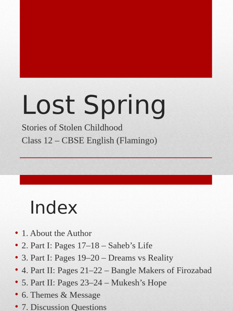 Lost Spring CBSE Presentation (1) | PDF