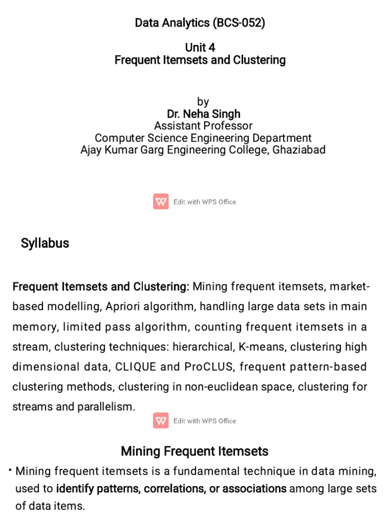 DA Unit 4 | PDF | Cluster Analysis | Map Reduce