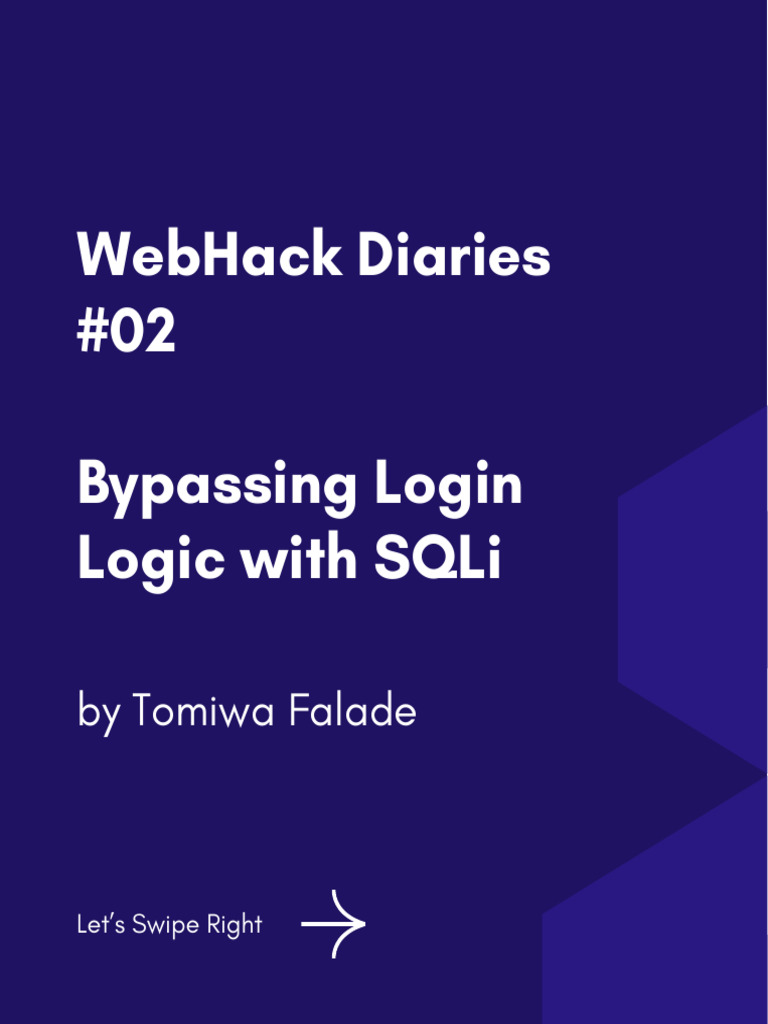 SQL Injection Login Bypass Guide | PDF