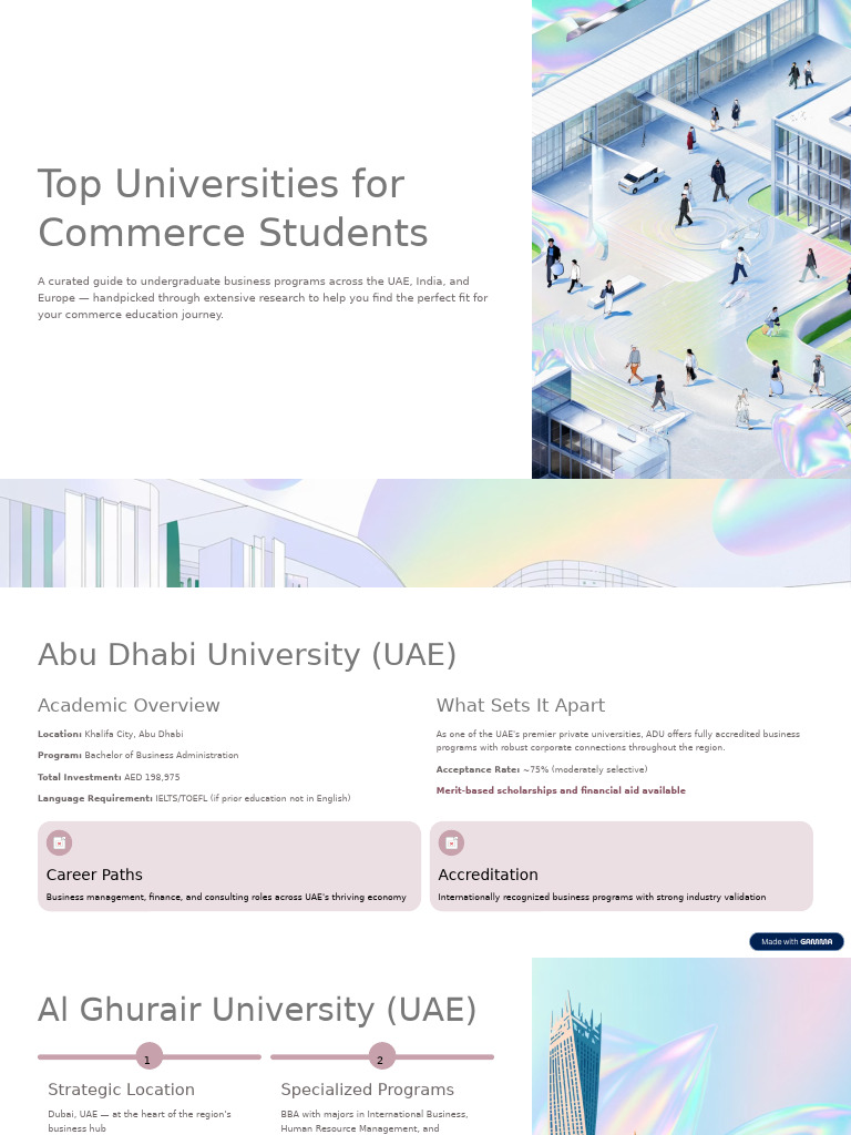 Top Business Programs for Commerce Students | PDF | United Arab ...