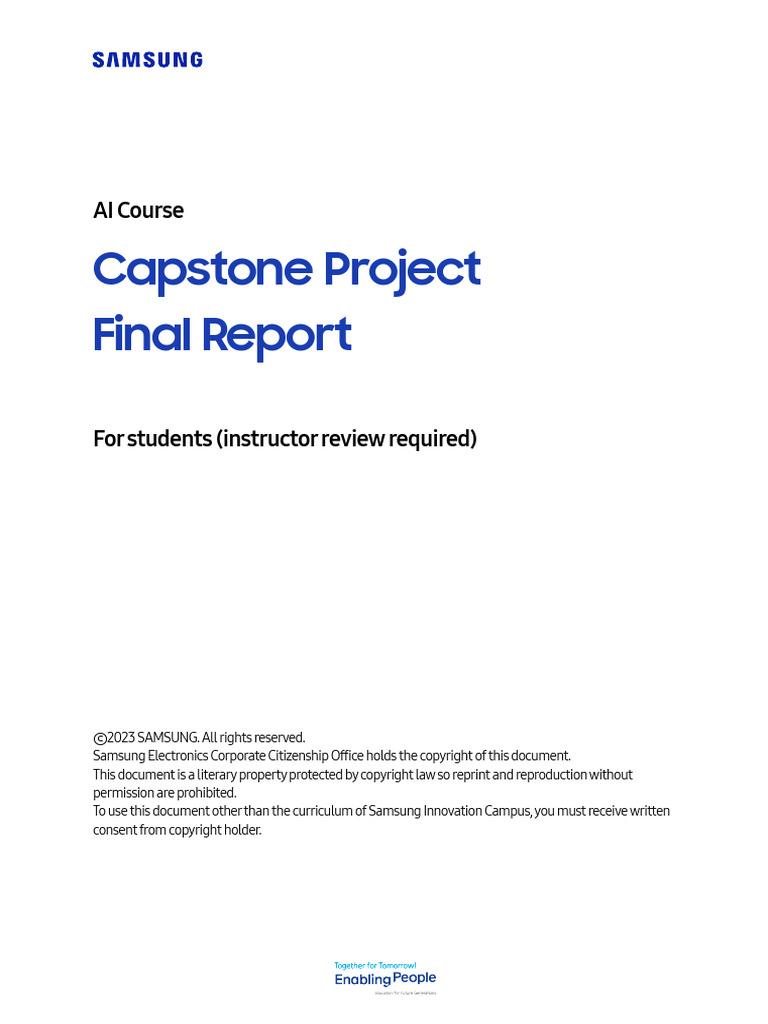 SIC - AI - Capstone Project - Final Report | PDF