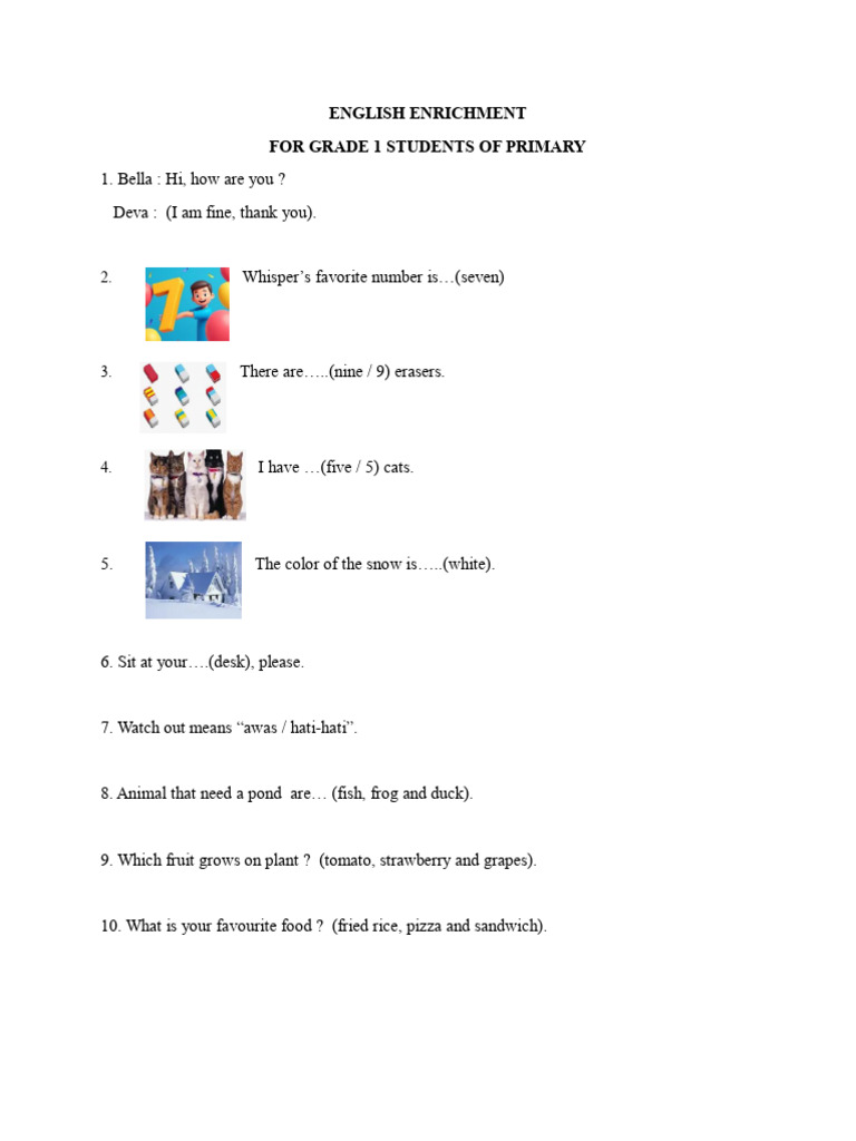Sas English Enrichment Grade 1 Intesive | PDF