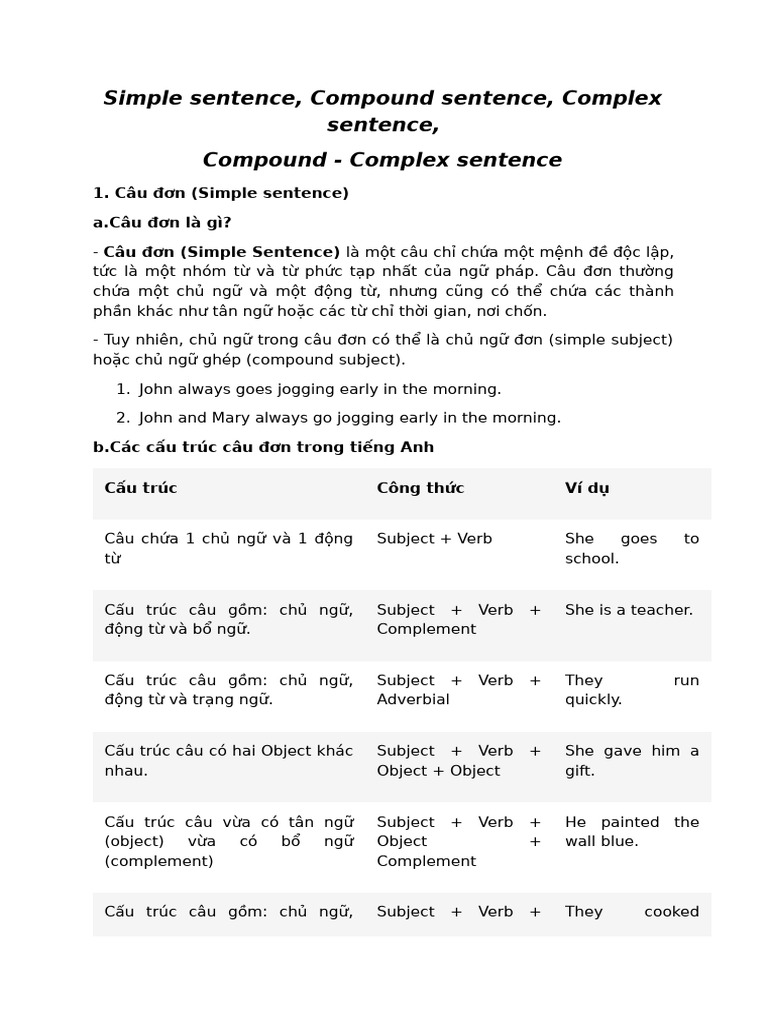 Simple Sentence | PDF