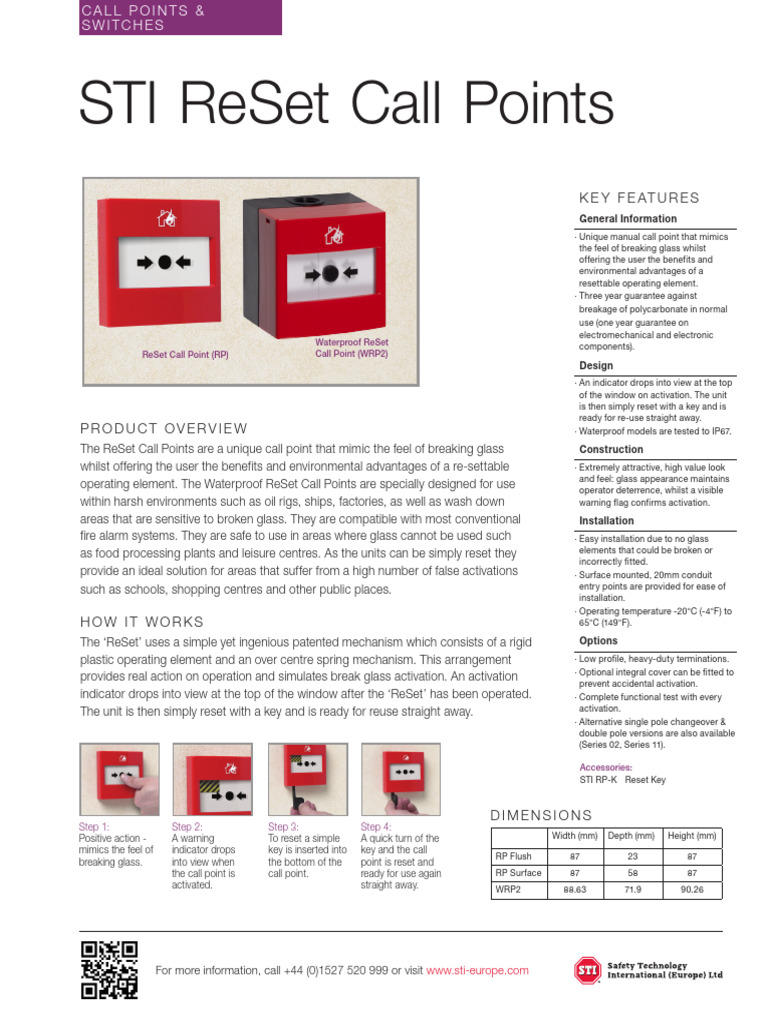 Waterproof ReSet Call Points Overview | PDF | Electrical Engineering ...