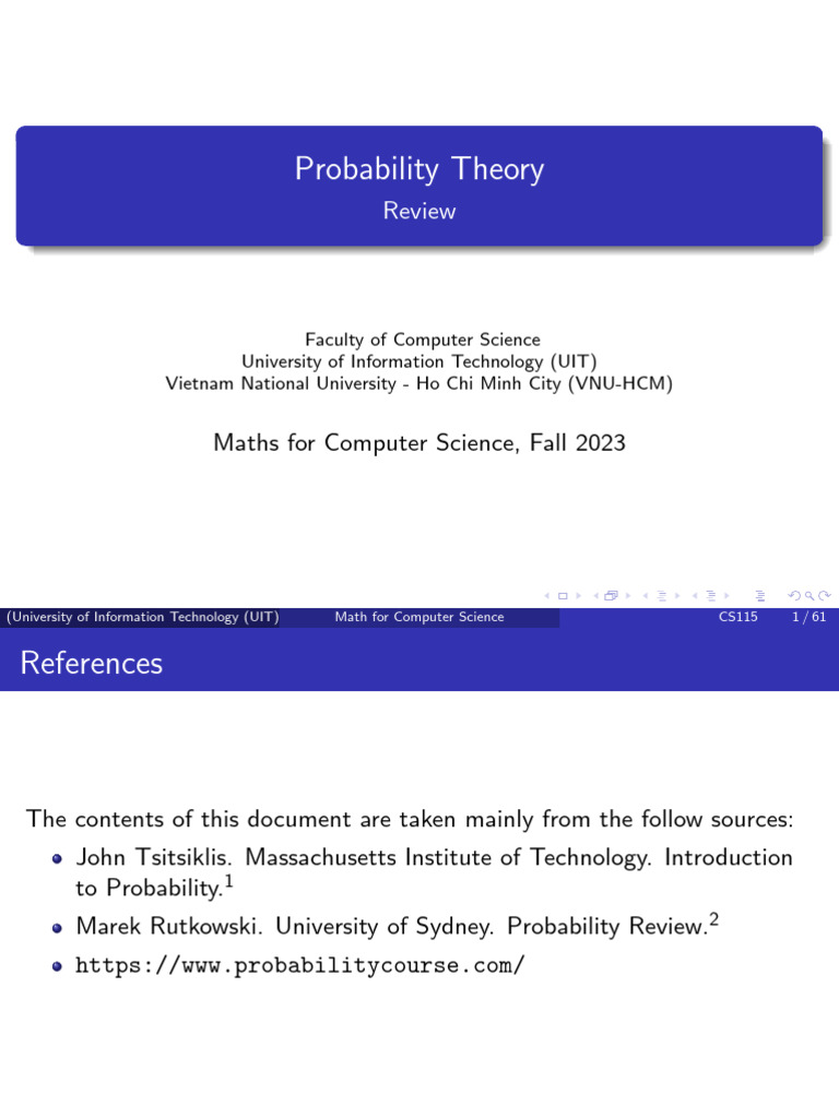 CS115 Probability Review | PDF | Probability Distribution | Expected Value