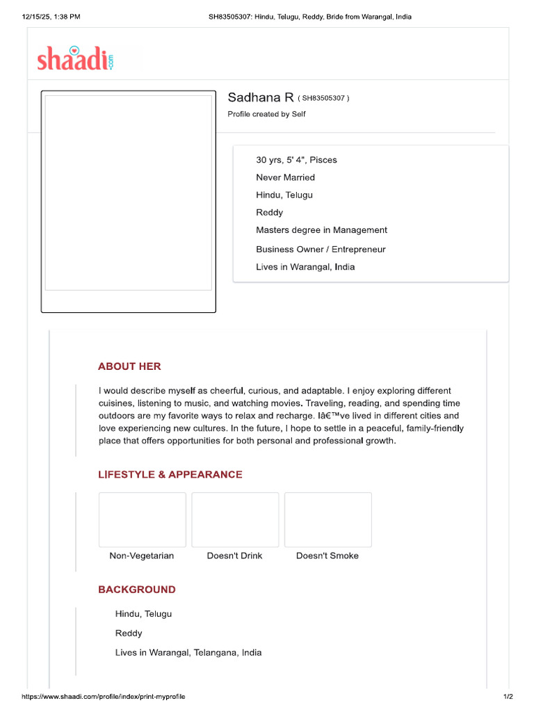 Sadhana Reddy | PDF