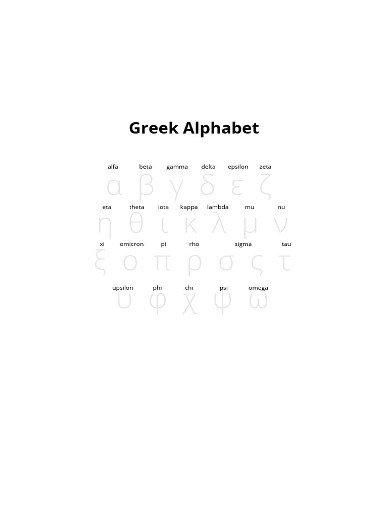 Greek Alphabet | PDF, image size:768x1024